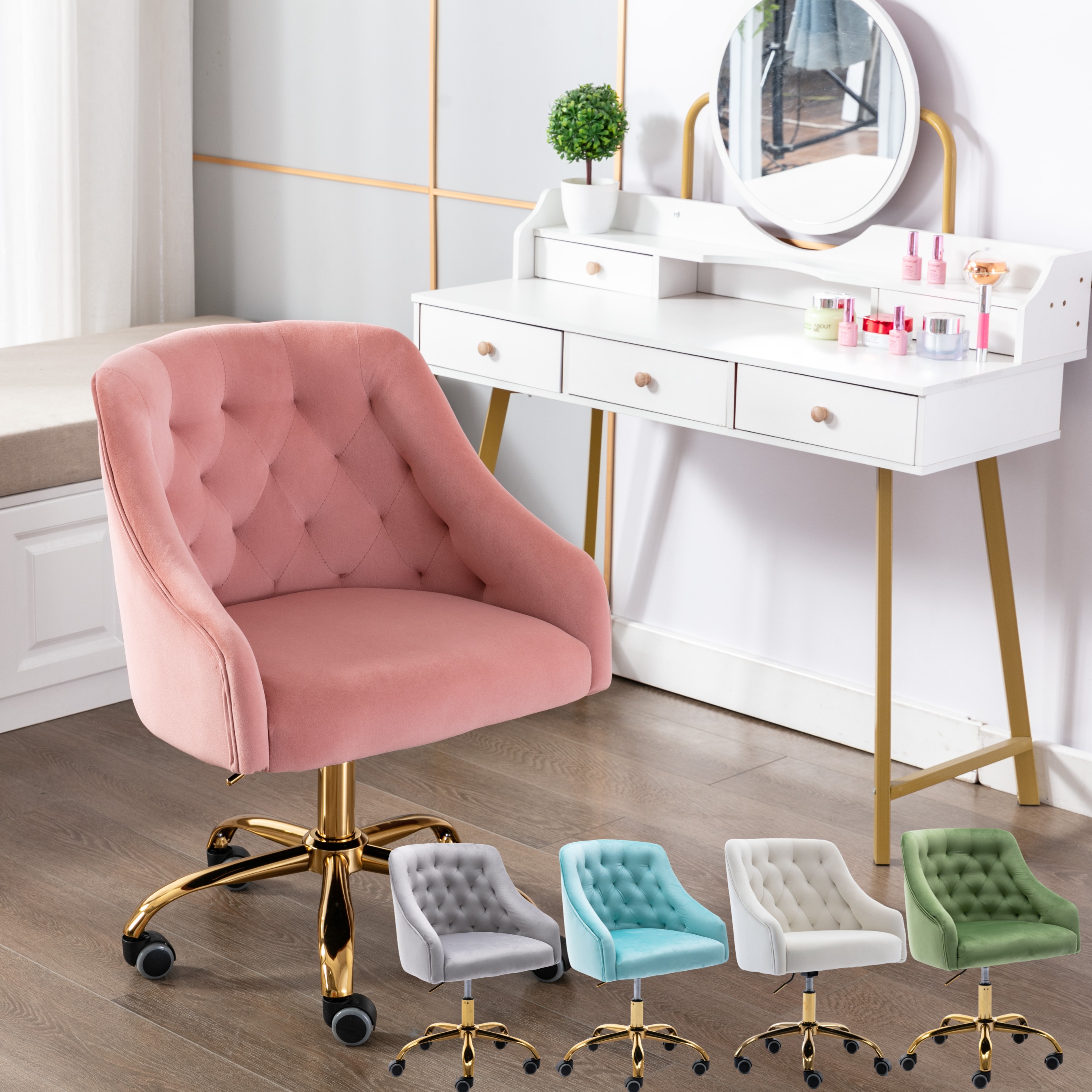 ZOBIDO M-6030S 大人気贅沢感ダイニングチェアーピンク/ブルー/グレー/オリーブグリーン化粧チェア一人暮らしサロンおしゃれ北欧風ベルベット生地コンパクトクッションメイクアップゲーミングチェ