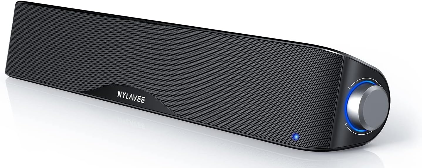 Nylavee PCスピーカー サウンドバー Bluetooth & AUX接続 六つのスピーカーユニット 10W ステレオ 大音量&豊かな低音 ラップトップタブレットスマートフォンに対応USB給電式