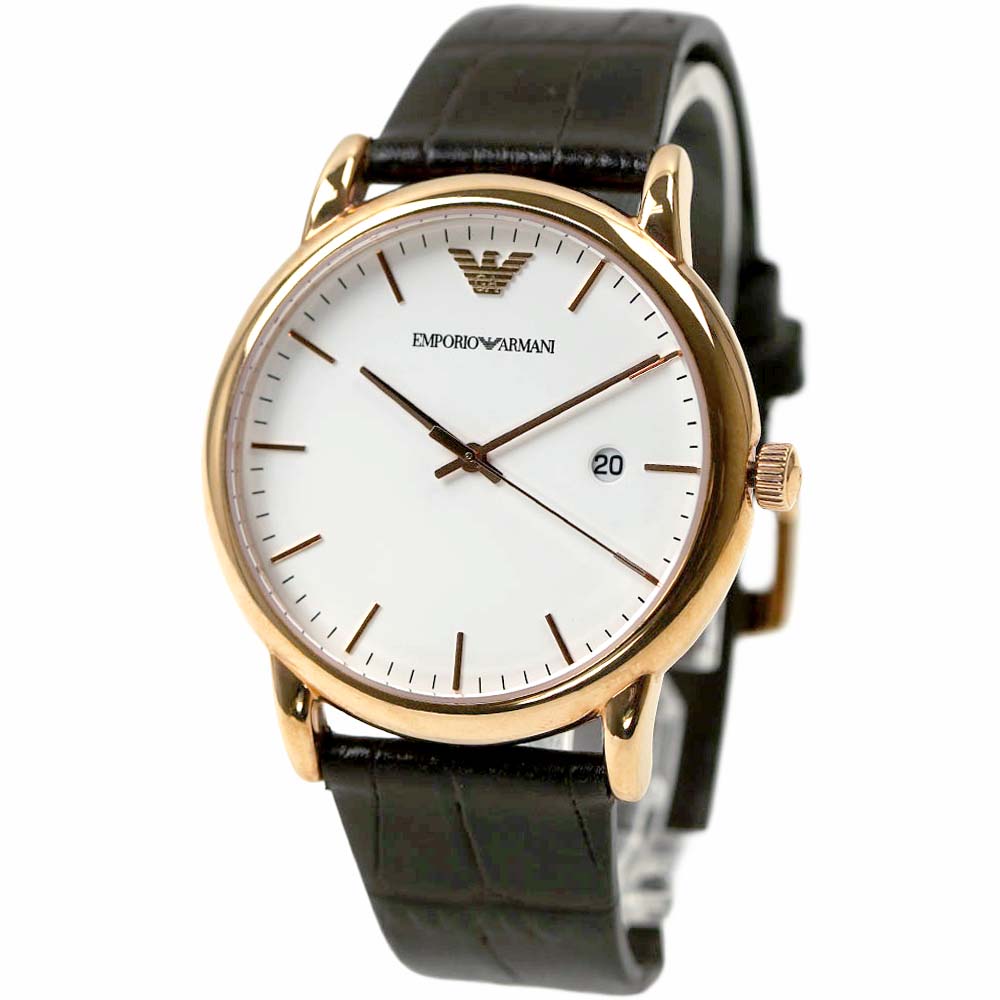 エンポリオアルマーニ 腕時計 メンズ 日付カレンダー ローズゴールド ブラウン EMPORIO ARMANI 43MM AR2502