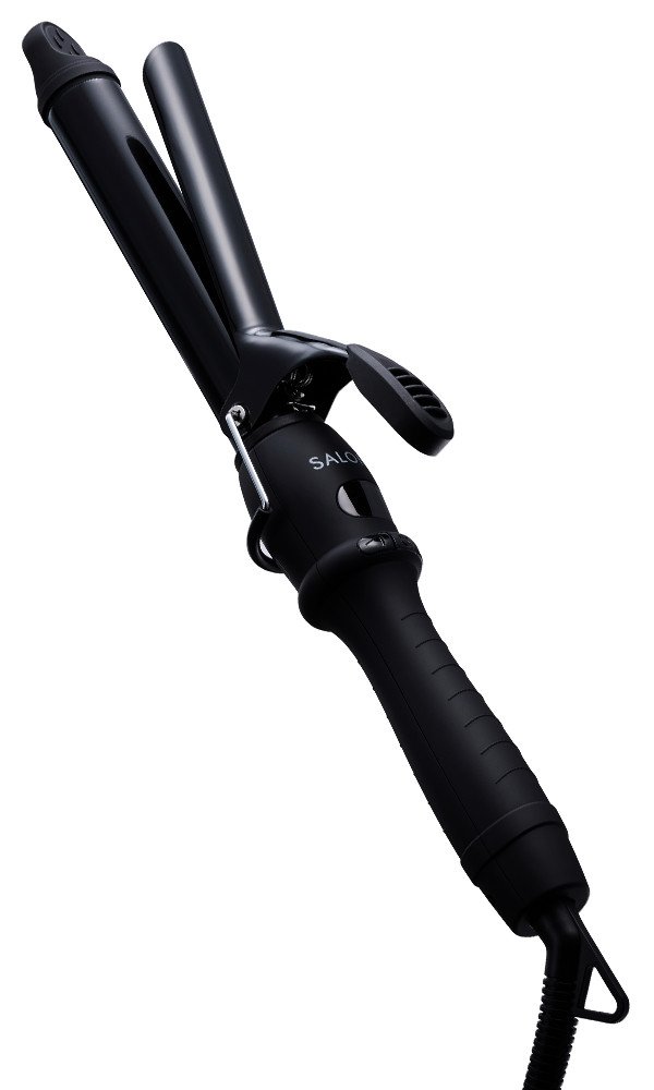 SALONIA サロニア セラミック カール ヘアアイロン コテ 25mm 海外対応 耐熱ポーチ付 SL-008AB ブラック