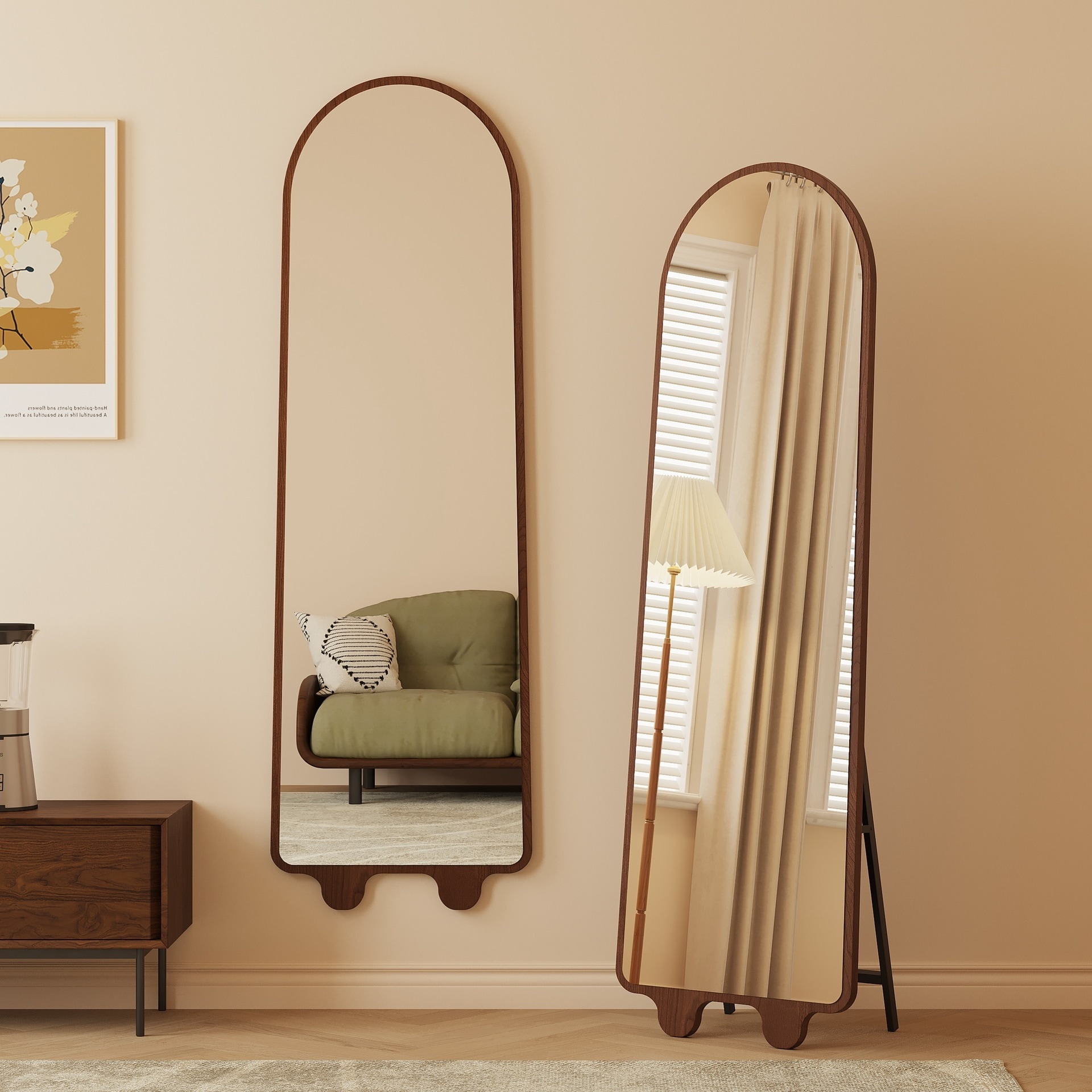 家庭用全身鏡高級感フロアミラーシンプルモダン姿見女子寝室異形壁掛けミラー