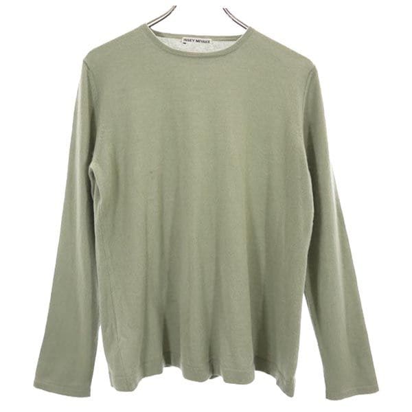 カシミヤ100％ 長袖 ニット L モスグリーン セーター レディース