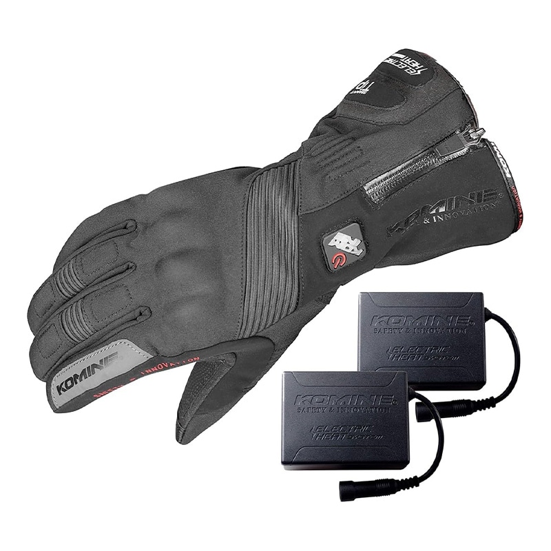 KOMINE コミネ バイク用電熱グローブ 06-8045 GK-8045 カシウスセット XLサイズ ブラック 7.4V仕様