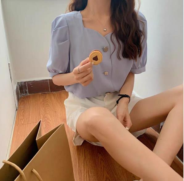 バブルスリーブの韓国バージョンフレンチレトロショートデザイン重要な牙の牙の牙 5,519円