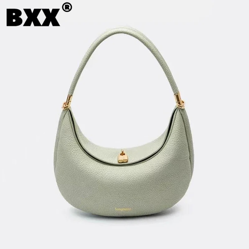 Bxx-レディースポータブルレザーバッグ,無地の脇毛バッグ,トラベルバッグ,新しいファッション,8ab761,2024