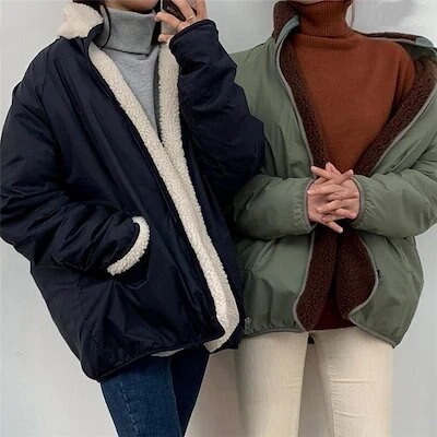 パーカー レディースパーカー ボア ブルゾン リバーシブル オーバーサイズ アウター ゆったり 大き
