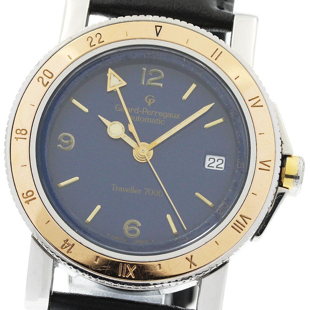 ジラール・ペルゴ GIRARD PERREGAUX 7200 トラベラー 7000 デイト PGベゼル 自動巻き メンズ _958550【中古】