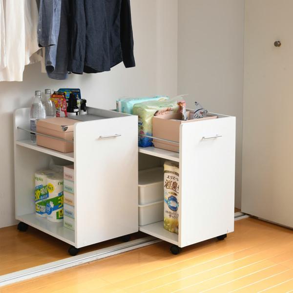 収納 棚 キャスター付き 収納ラック ワイド 幅広 本棚 クローゼット 押入れ すき間 隙間 日用品 雑貨類 サイドラック キッチン収納 サイドワゴン CD収納 DVD収納