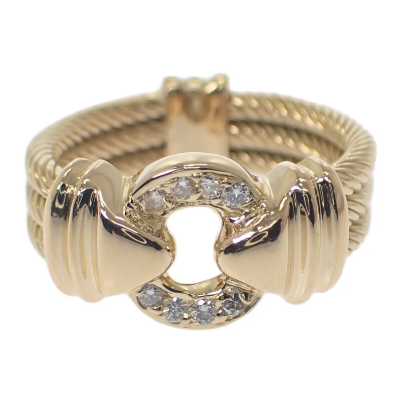 K18YG デザイン ジュエリー ボリューム 11号 リング K18イエローゴールド ゴールド ダイヤモンド レディース【Aランク】 115,000円