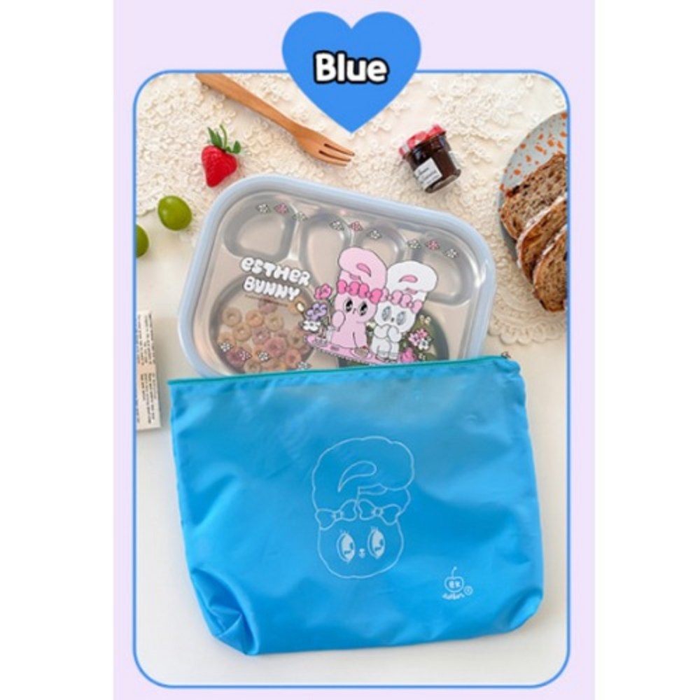 エスダーバーニー 食品トレー 弁当 ブルー ポーチ 付 (4129)