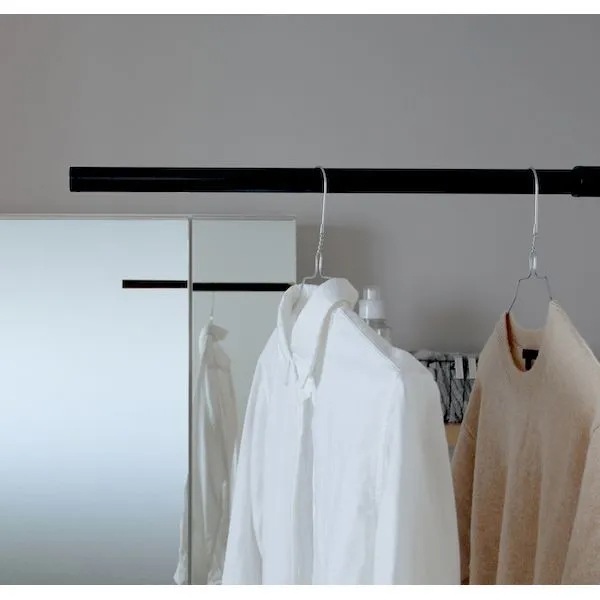 森田アルミ工業 SUB23-黒 物干し竿 SEN セン simple laundry bar ブラック 伸縮幅1285~2300mm SUB23