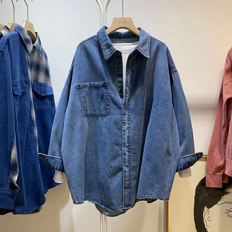 オーバーサイズ デニムジャケット トップス お洒落 長袖 ジャケット 羽織り デニムシャツ レディース 大きいサイズ 春 デニムジャケット デニム
