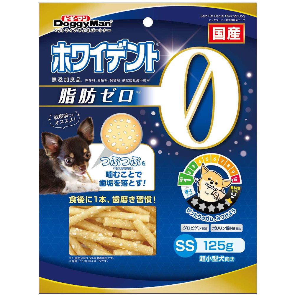 （まとめ買い）ホワイデント 脂肪ゼロ SS 125g 犬用おやつ [x9]