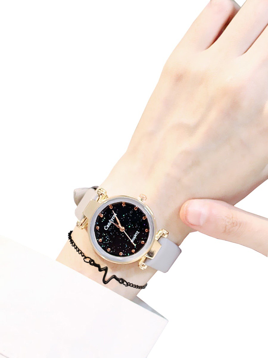 2021特集 1本の腕輪が付いている2 PCの女性の方法腕時計のポインターの円形のダイヤルの粋な腕時計 カジュアル腕時計