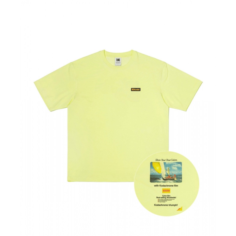 コダックコダクロームフィルムアスキンショートスリーブ T シャツイエロー