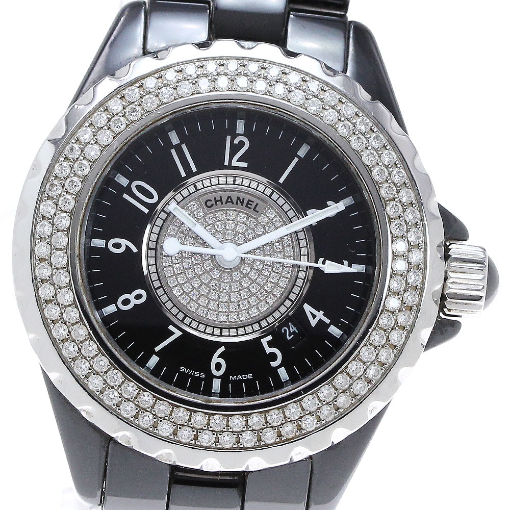 シャネル CHANEL H1708 J12 ダイヤベゼル クォーツ レディース _839643【中古】