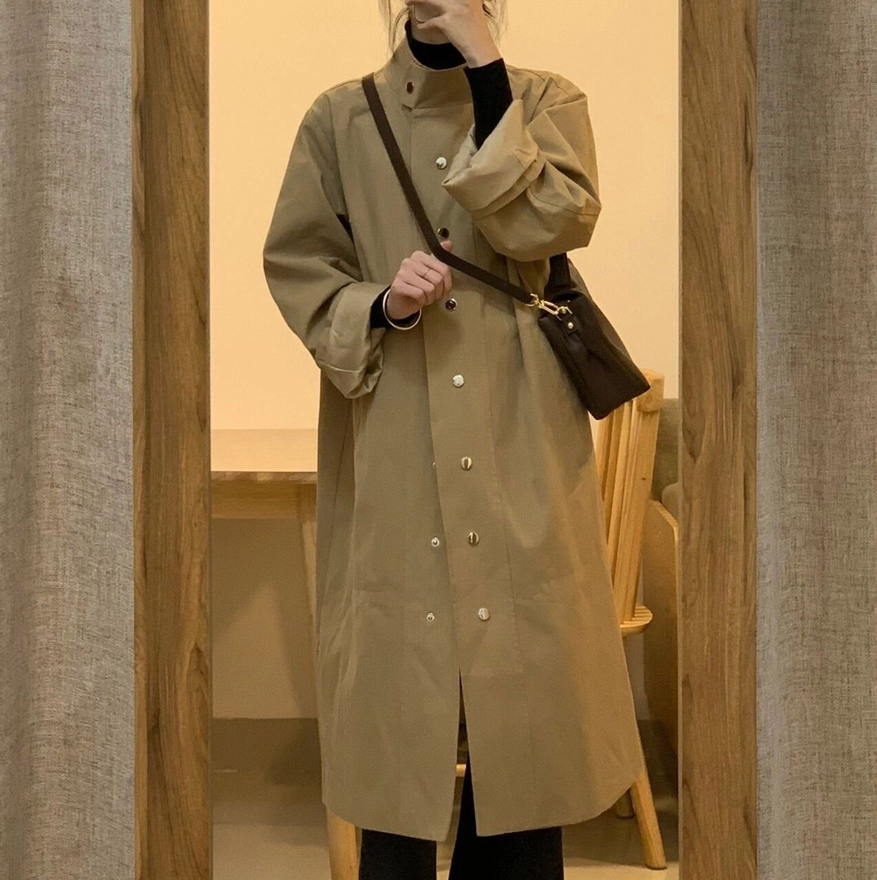 アウター コート ミモレ ミモレ丈 ロング ロング丈 袖あり 長袖 スタンドカラー ハイネック かわいい 大人可愛い きれいめ シンプル 大人 上品 おしゃれ お洒落 かっこいい 大人女子 こなれ感