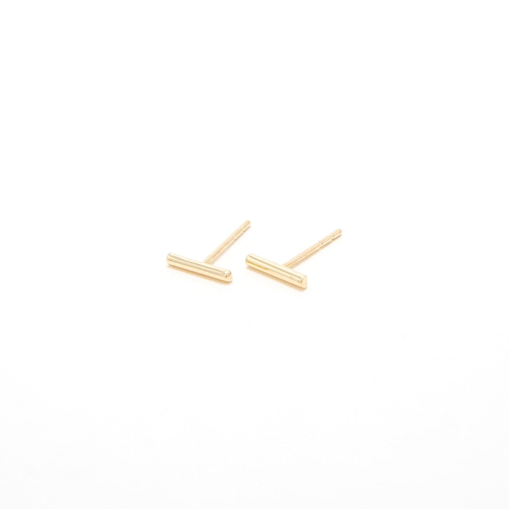 LUNNE 10k ラウンドスティックバーピアス 10Kゴールド #ES34