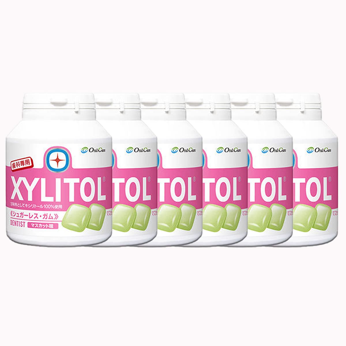 【オーラルケア】【歯科専用】キシリトールガム　ボトルタイプ　９０粒入り（１５３ｇ）×６個　マスカット