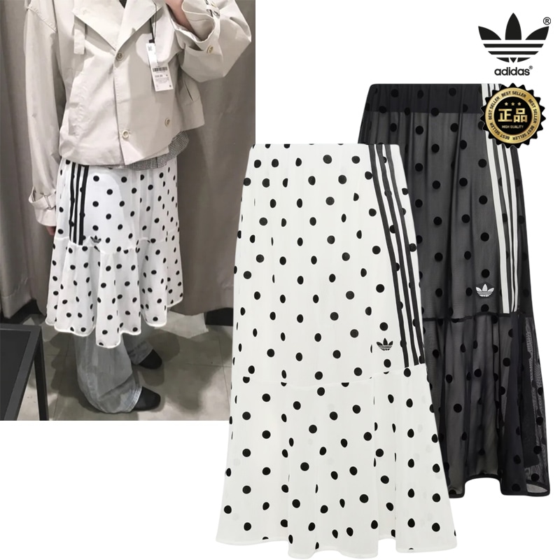 KV1176 KV1177 SHEER POLKA DOTS SKIRTS 26SS新作 レディース シアースカート ドットスカート 春夏 韓国 レイヤード コーデ提案 Tシャツ スニーカー 外出