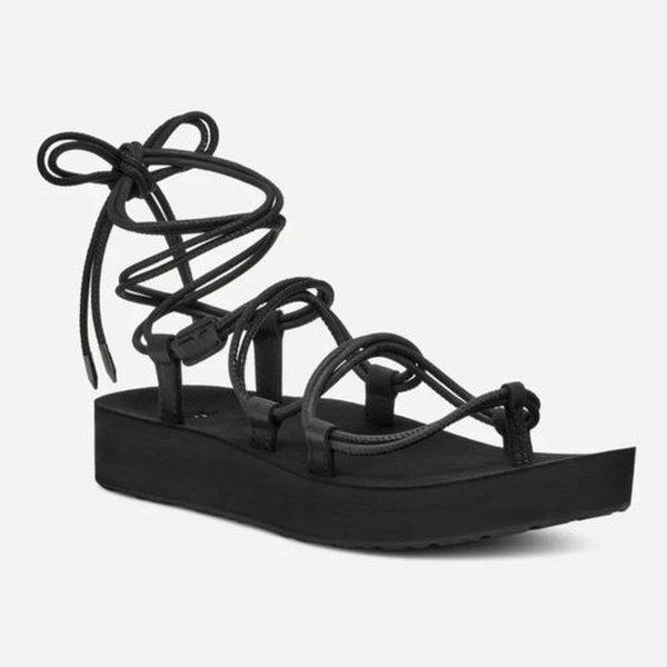 TEVA 女性用ストラップ レースアップ サンダル Midform Infinity STVF2317890-BLK