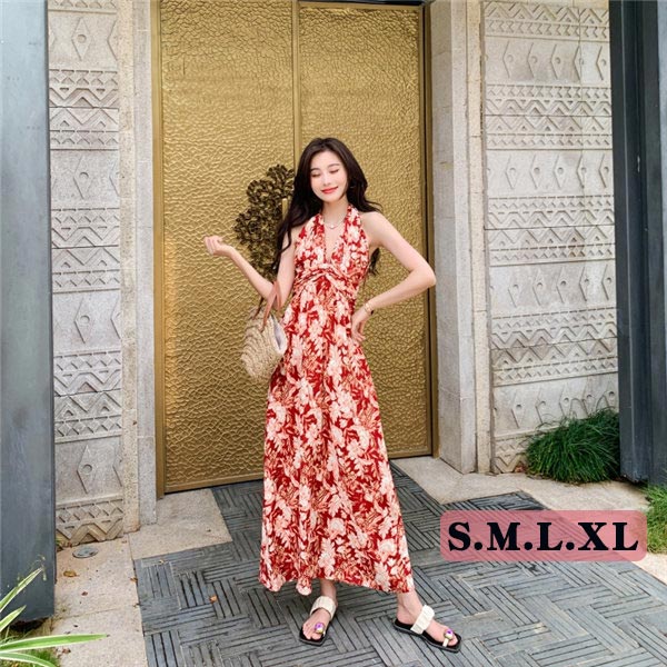 背中 開き ワンピース リゾートワンピ ハワイ 花柄 リゾートワンピース 沖縄 夏ワンピ マキシワンピース 肩見せ 夏 レディース ビーチ 旅行 大人可愛い 母の日 プレゼント Aライン 赤d7015