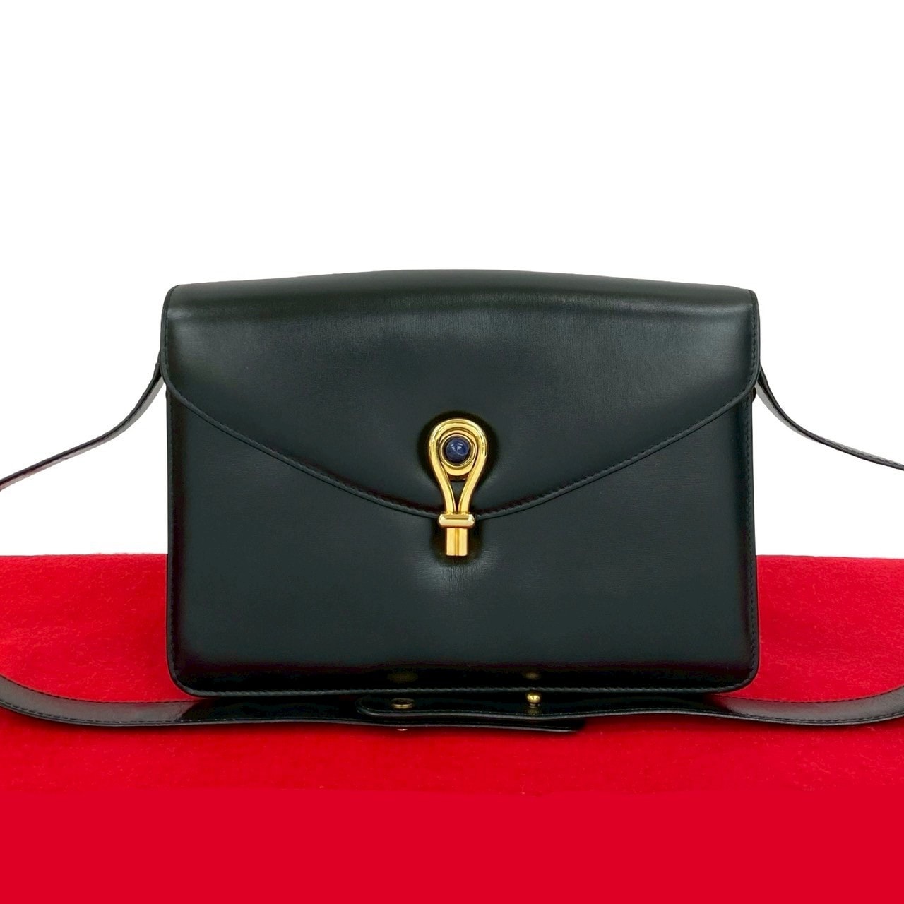 ヴィンテージショルダーバッグ レザー ブルータイガーアイ ブラック 802-4 53,100円