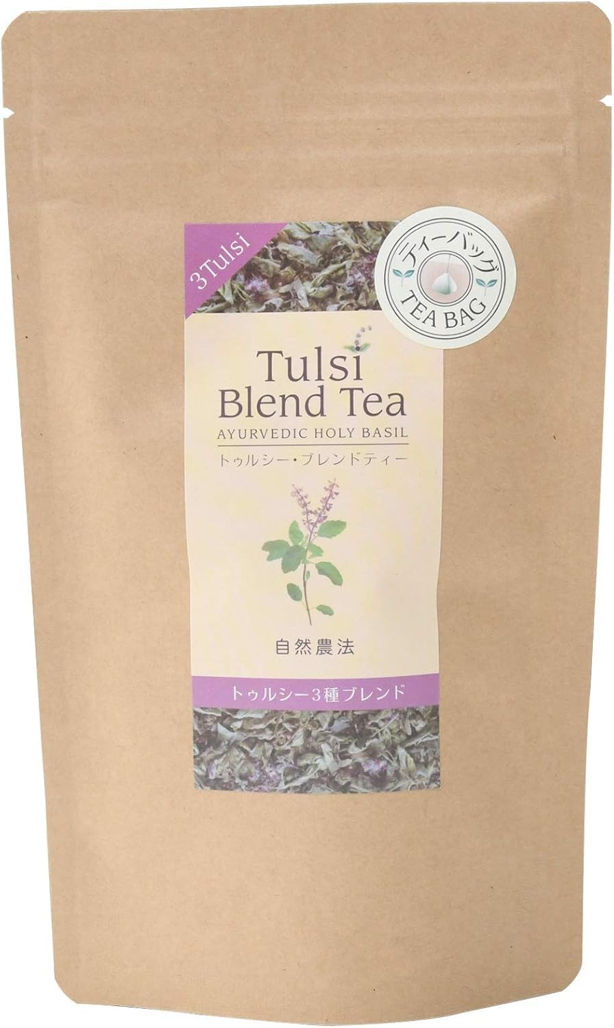 うちうみハーブ園 自然農法 Tulsi Blend Tea トゥルシー・ブレンドティー トゥルシー3種ブレンド ティーバッグ (1.2g×10個)×4袋 無農薬 無肥料
