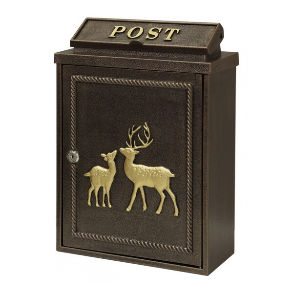 MOJYU WM-060 鋳物壁掛けポスト Deer(ディアー) ブロンズ メーカー直送