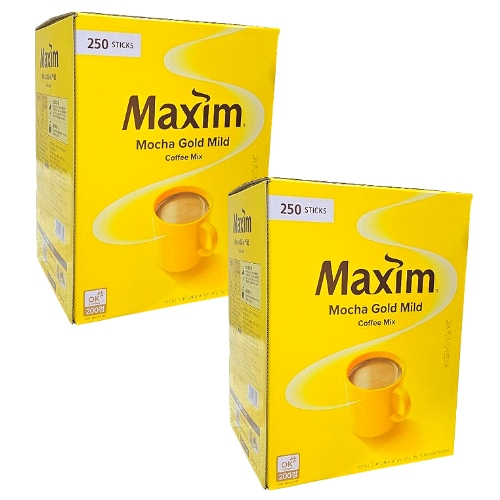 [1+1]モカゴールド マイルド コーヒーミックス 12g 250個 韓国インスタントコーヒー スティックタイプ 大容量 お徳用 カフェラテ風 マイルドな味わい おうちカフェ 韓国人気
