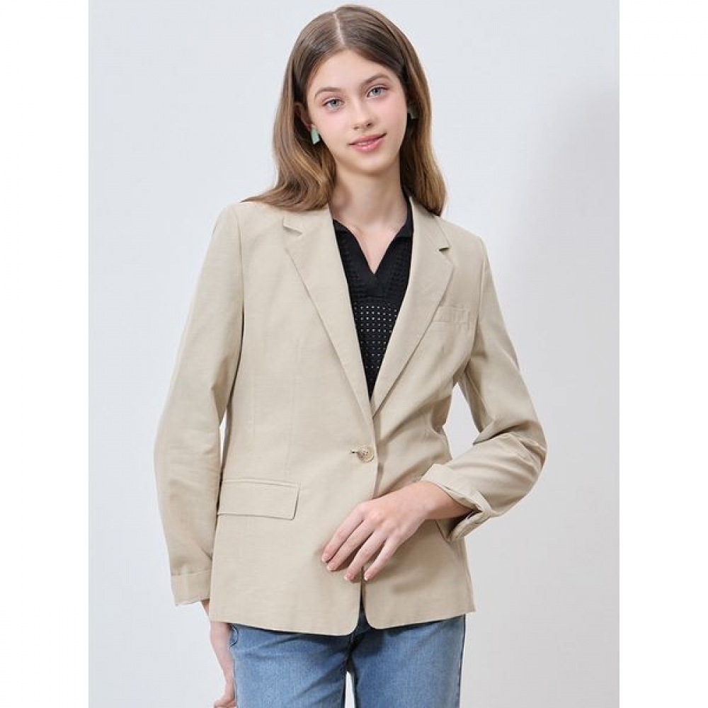 [シーズミス] エレガントベーシックワンボタンリネンジャケット (価格:338,000ウォン)