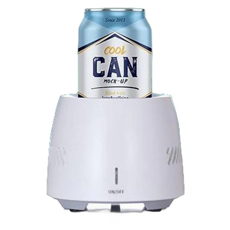 急速冷蔵カップ小型製氷機冷たい飲み物ビールとコーラの氷冷加工品ポータブル氷のないカップ寮デスクトップサーモスタットカップ車載ミニ冷蔵カップシンプルホワイト [ワンクリックスマート] 35
