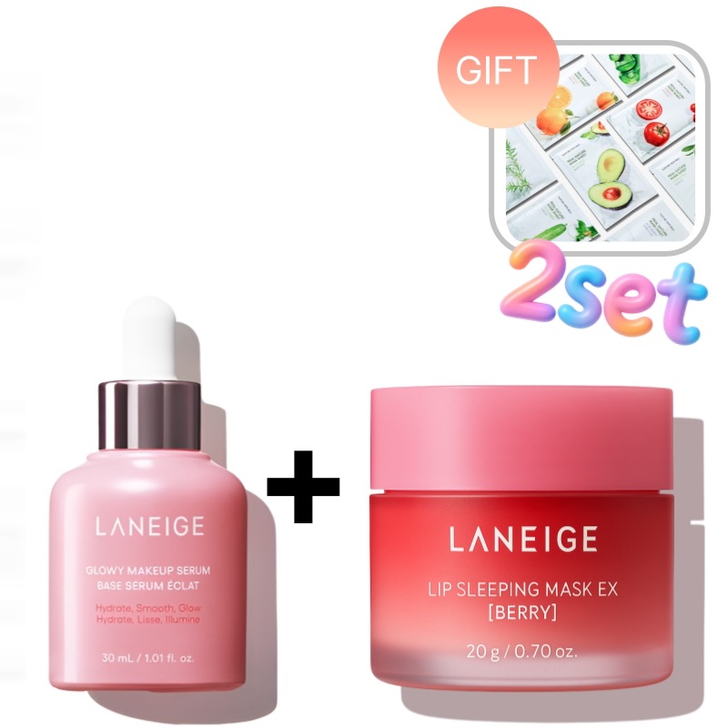 リップスリーピングマスク EX ベリー 20g + グロウイ メイクアップセラム 30ml. スキンケア化粧品. リップケア. 化粧下地. メイクアップベース. 保湿ケア. 潤い. ツヤ肌