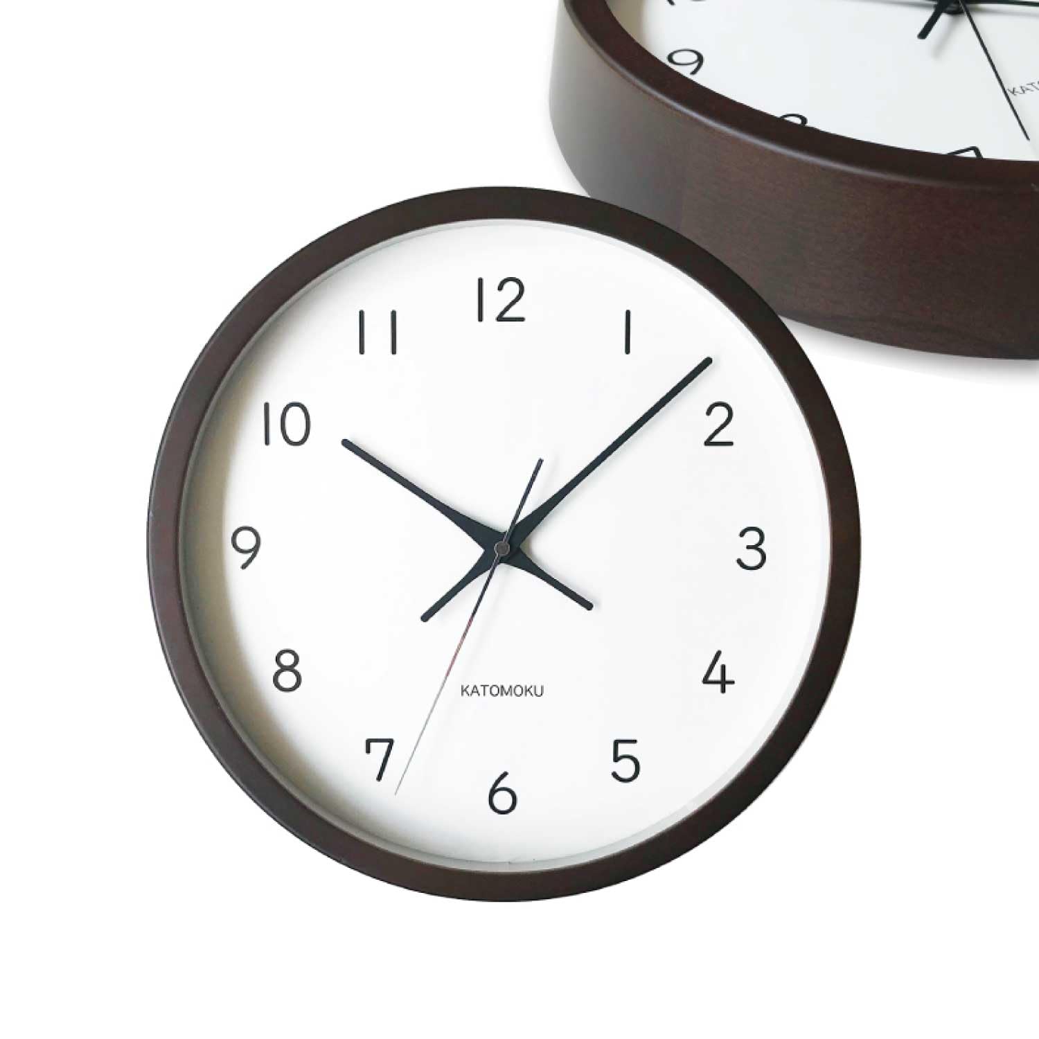 KATOMOKU muku clock 13 ブラウン km-104BRRCS 電波時計 連続秒針 直径30.6cm (SKP電波時計)