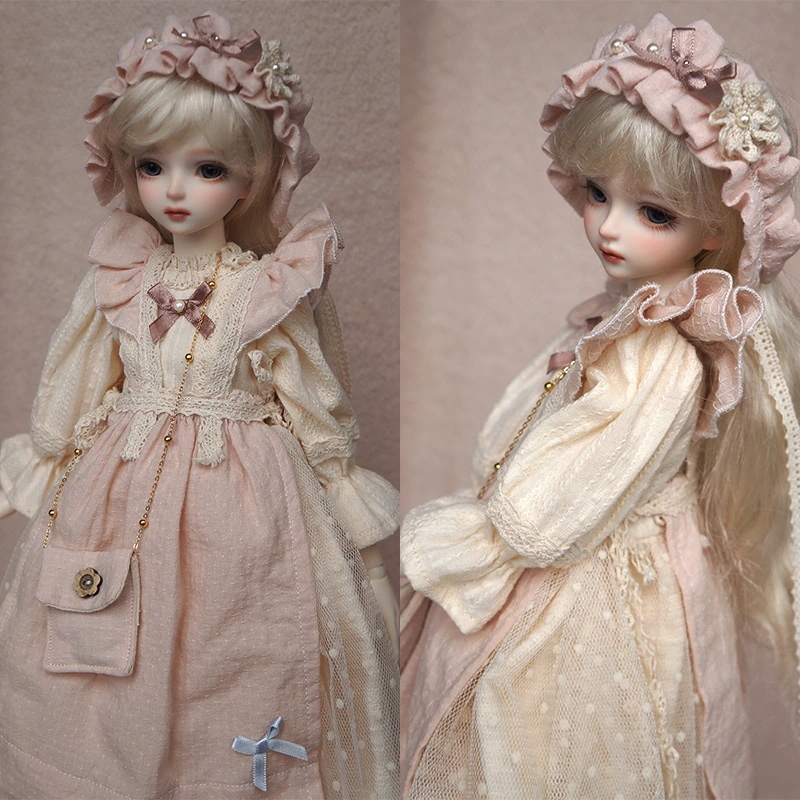 BJDドール用衣装セット ドール 服 1/4 1/6 レトロドレス 髪飾り バッグ 幼SD/MSDサイズ球体関節人形用