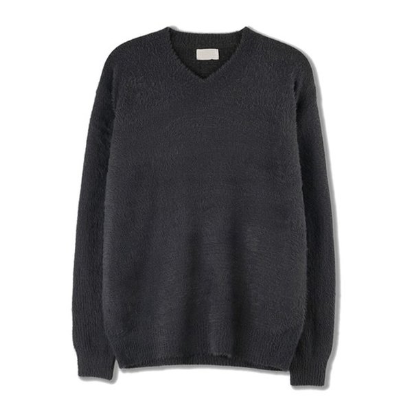 メンズ ソフト モヘア アンゴラ Vネック ニットティー SG-KN-Q029-緑