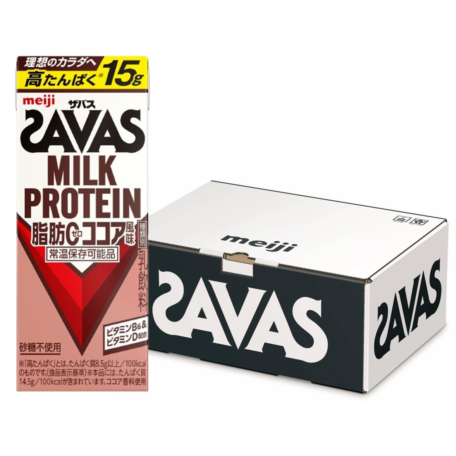 SAVAS(ザバス) MILK PROTEIN 脂肪0 ココア風味 200ml×30本 ミルクプロテイン 15g 明治 【Amazon.co.jp限定】