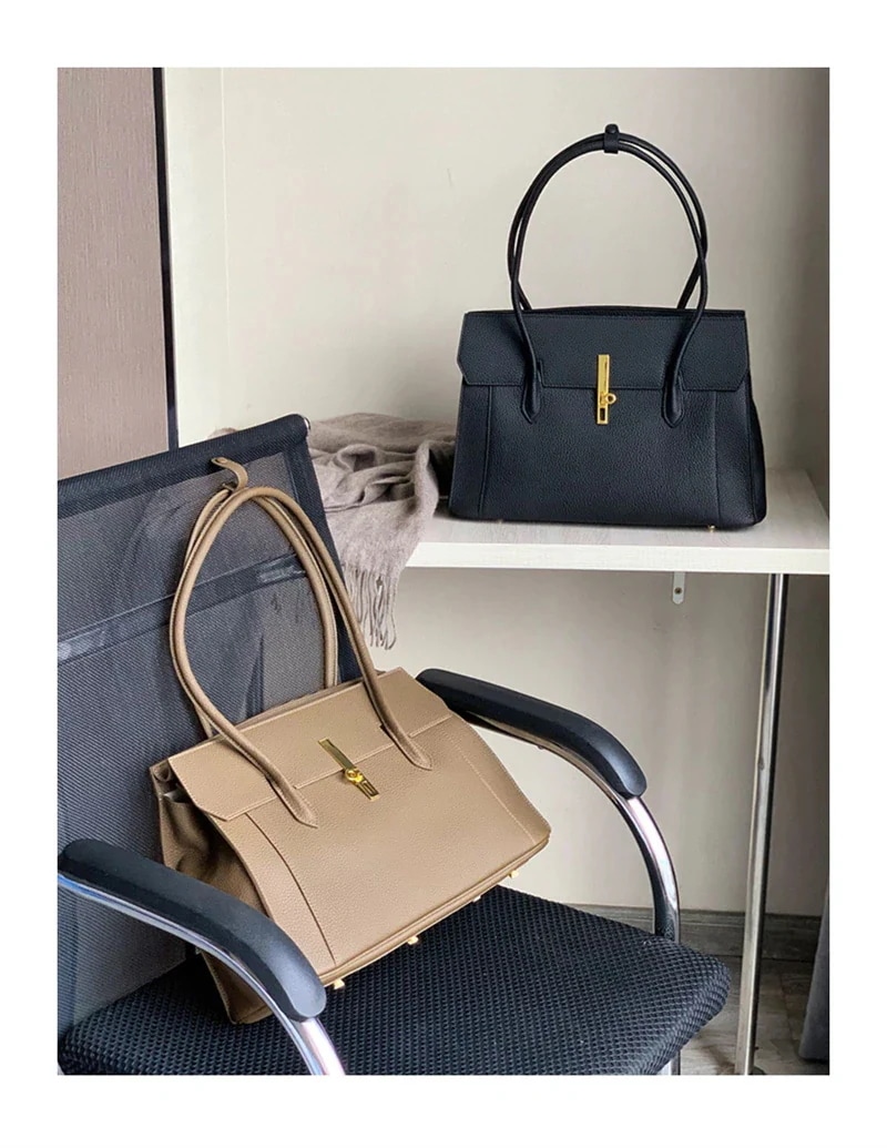 A4ハンドバッグ 牛革 本革バッグ スクエアショルダーバッグ A4サイズ おしゃれ 手提げ トートビジネスバッグ 仕様 就活 通勤 OL オフィス レディース　2色