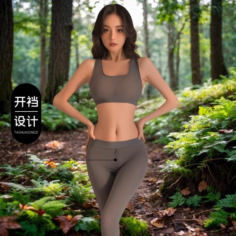 セクシーヨガワンピースレオタード股ジッパー上着セクシーな美背中運動ベストブラジャー屋外は外で着ることができます