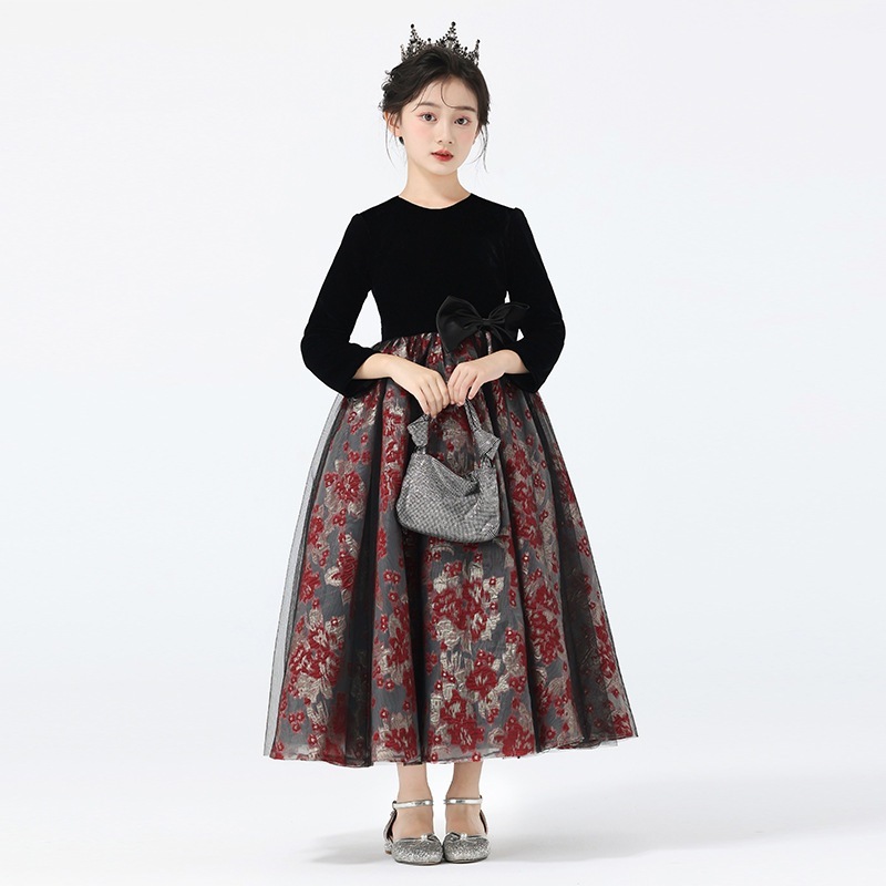 【2枚購入で 3oo円OFF】女の子のドレス子供用プリンセスドレスリトルガールズパフォーマンスピアノ演奏ドレスホストパフォーマンスドレス