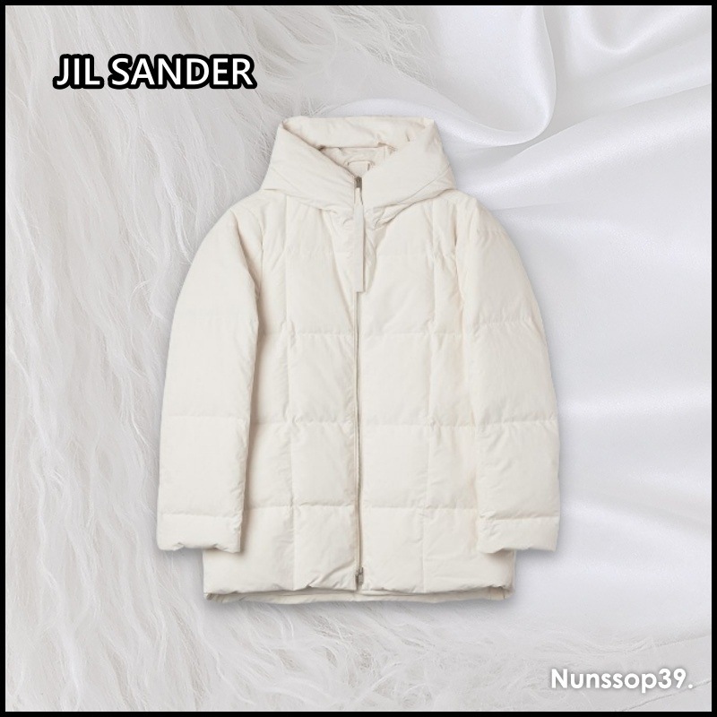 JIL SANDER QUILTED HOODIE ZIPUP DOWN PADDING