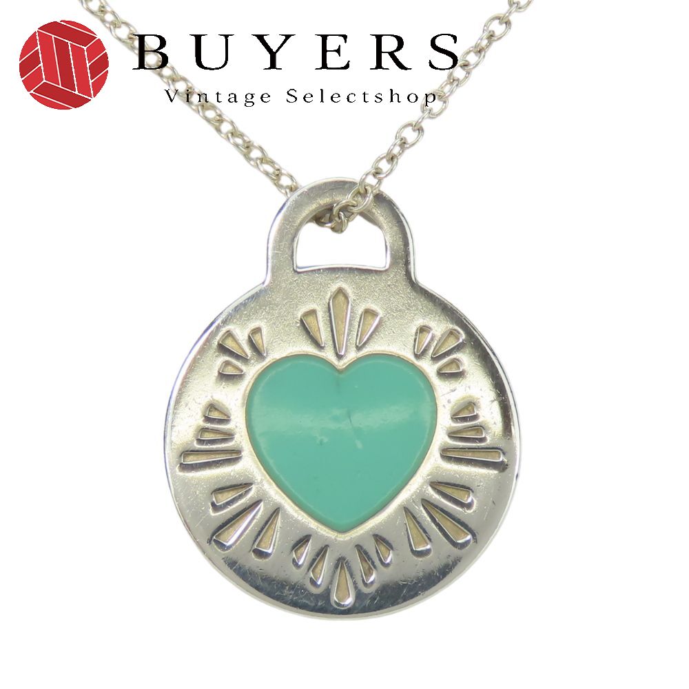 中古 ネックレス リターントゥ ラウンド シルバー925 約4.0g シルバー ティファニーブルー ペンダント アクセサリー ハート レディース 女性
