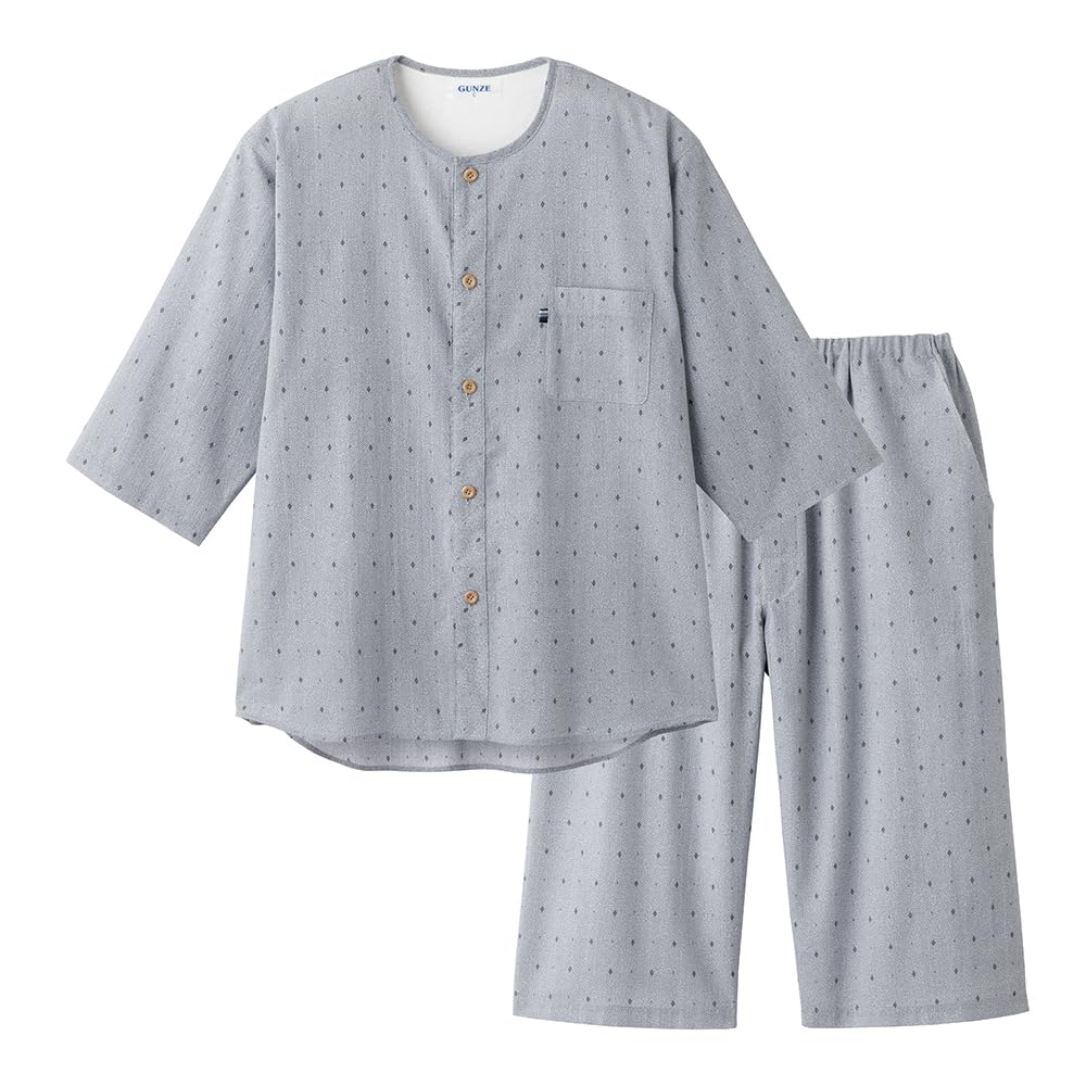 [グンゼ] パジャマ 紳士７分袖７分丈パンツ（前あき） 寝るテコ クレープ メンズ グレー