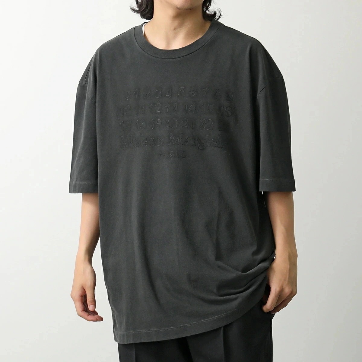 MAISON MARGIELA メゾンマルジェラ Tシャツ S50GC0705 S24567 メンズ 半袖 カットソー コットン ナンバリングロゴ 刺繍 オーバーサイズ 969