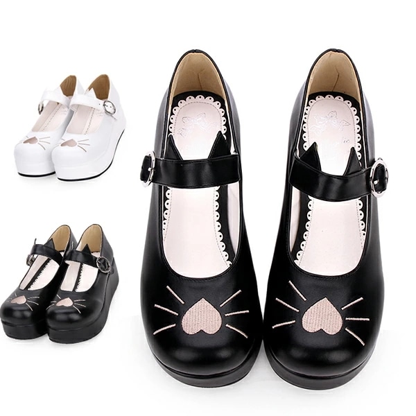 ロリータ 靴 レディース 厚底パンプス コスプレ ストラップパンプス お嬢様風ロリータ靴 刺繍 ヒール5cm shoes ゴスロリ 可愛い ロリータ コスプレ 女の子用 ロリータパンプス シューズ 女