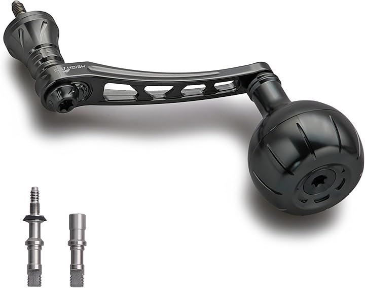 65-70mm可変 リール ハンドル 35/38mm ノブ搭載 シマノ ダイワ 通用 スピニングリール(38mmノブ搭載 - ダークグレー(22STELLA/23AIRITY)))