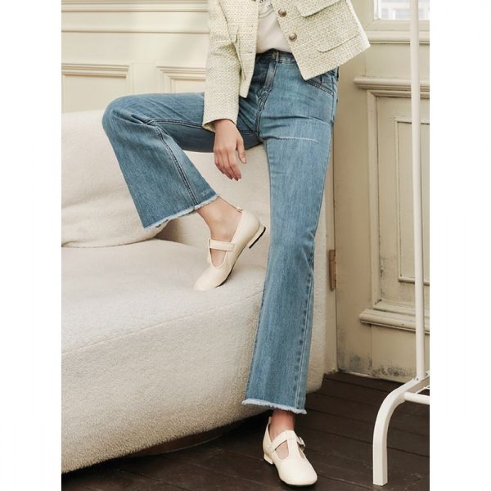 [C] フリンジワイドデニムパンツブルー SGPKC2225 7,541円