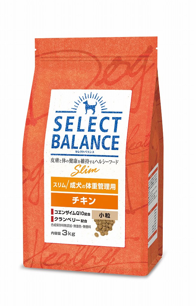 【選べるおやつのおまけ付き】セレクトバランス　スリム　チキン　小粒　成犬の体重管理用　3kg【ドッグフード】【正規品】