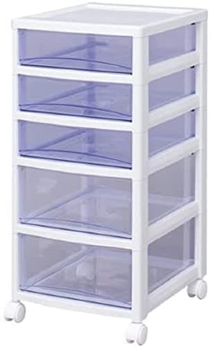 アイリスオーヤマ チェスト スーパークリア 5段 日本製 幅32×奥行39×高さ68cm ホワイト / クリアブルー 白 プラスチック SCE-320 4,753円