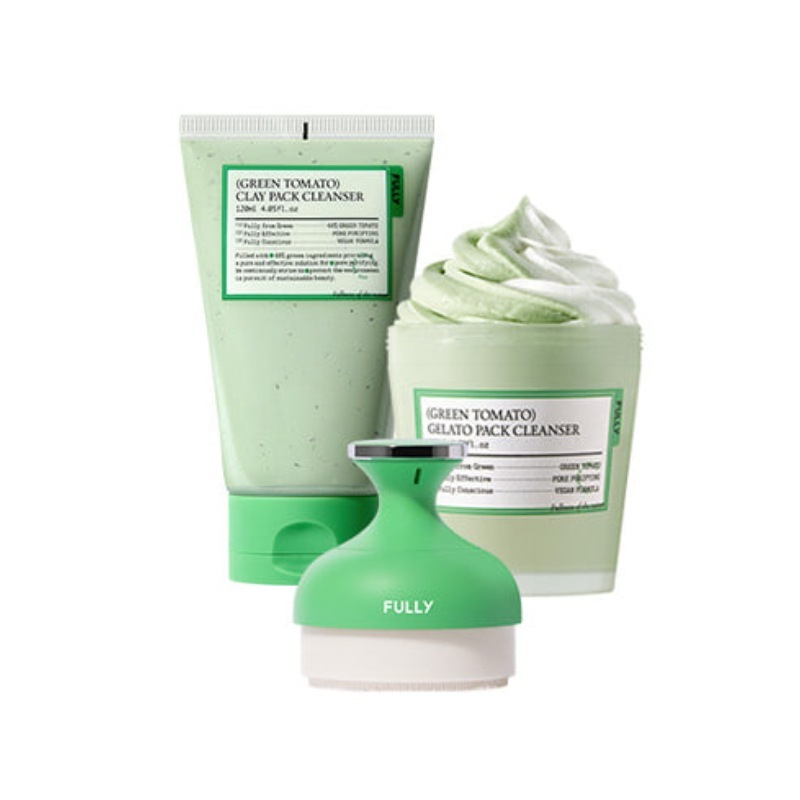 グリーントマト 3種セット/グリーントマトクレンジングセット((クレイ1+ジェラート1+毛穴ブラシ1))/韓国最高の人気商品！！